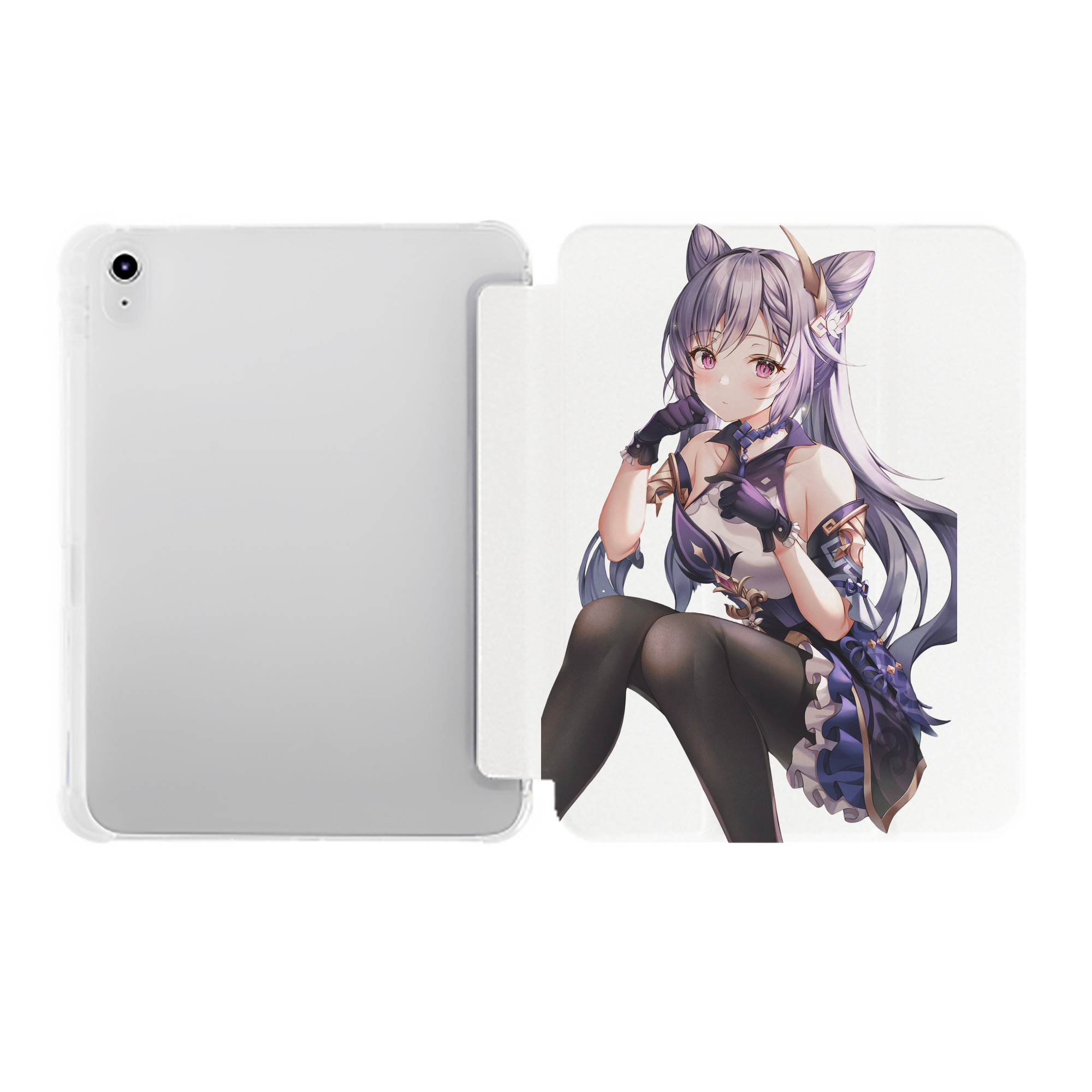げんし神 刻晴 こくせい genshin Kokusei IPad ケース ペン収納付き 三つ折りスタンド PUレザー×シリコン 対応機種9.5/10.5/10.9インチ